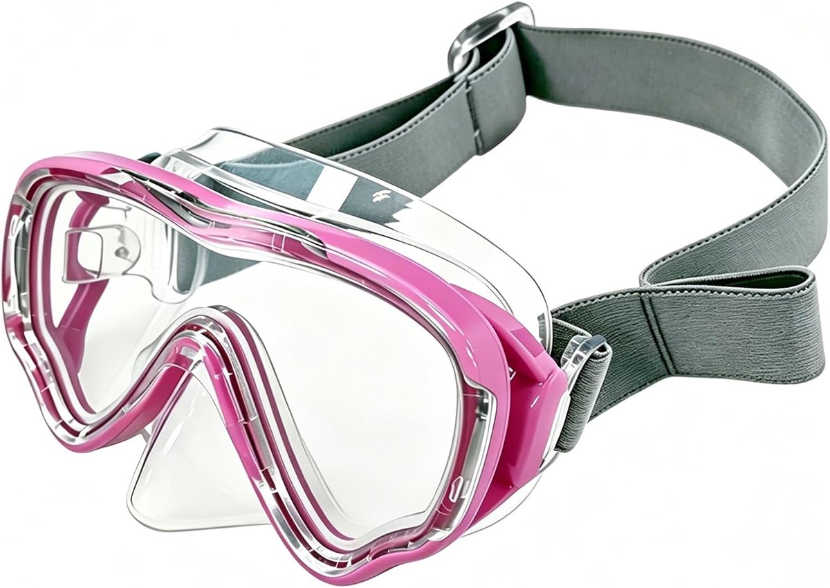 SnelShoppen - Kids Duikbril met Stoffen Band, Anti-Fog Snorkelmasker 180° Panorama HD, Anti-Lek Zwemgoggles voor Kinderen 4-16 Jaar