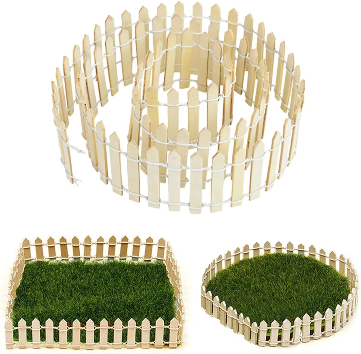 Miniatuur Tuinhek - Houten Kleur - Duurzaam Plastic - Perfect voor DIY Decoratie - ShopVlot