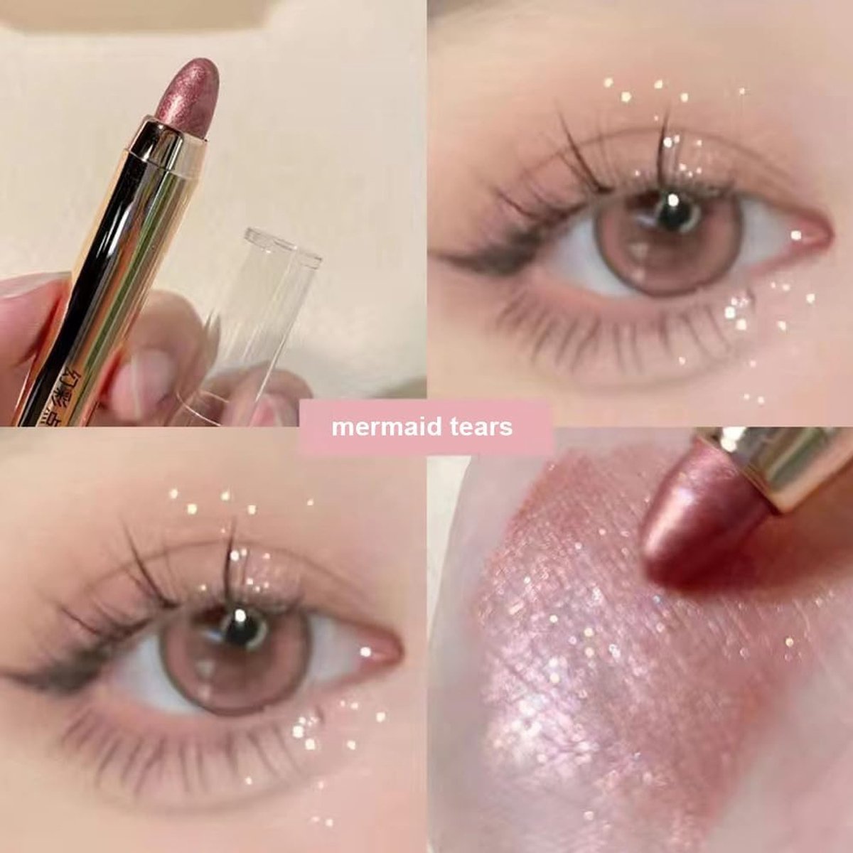 Oogschaduwpen dubbelzijdig - 6 kleuren - glanzend en glitter - creëer prachtige oogmake-up - ShopVlot