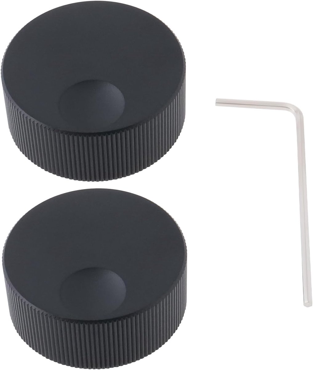SnelShoppen - 2 Stuks Volume Control Knoppen 32mm x 13mm - Rotary Knob Tuning Knob van Solide Aluminium - Geschikt voor 6mm Potentiometer - Zwart