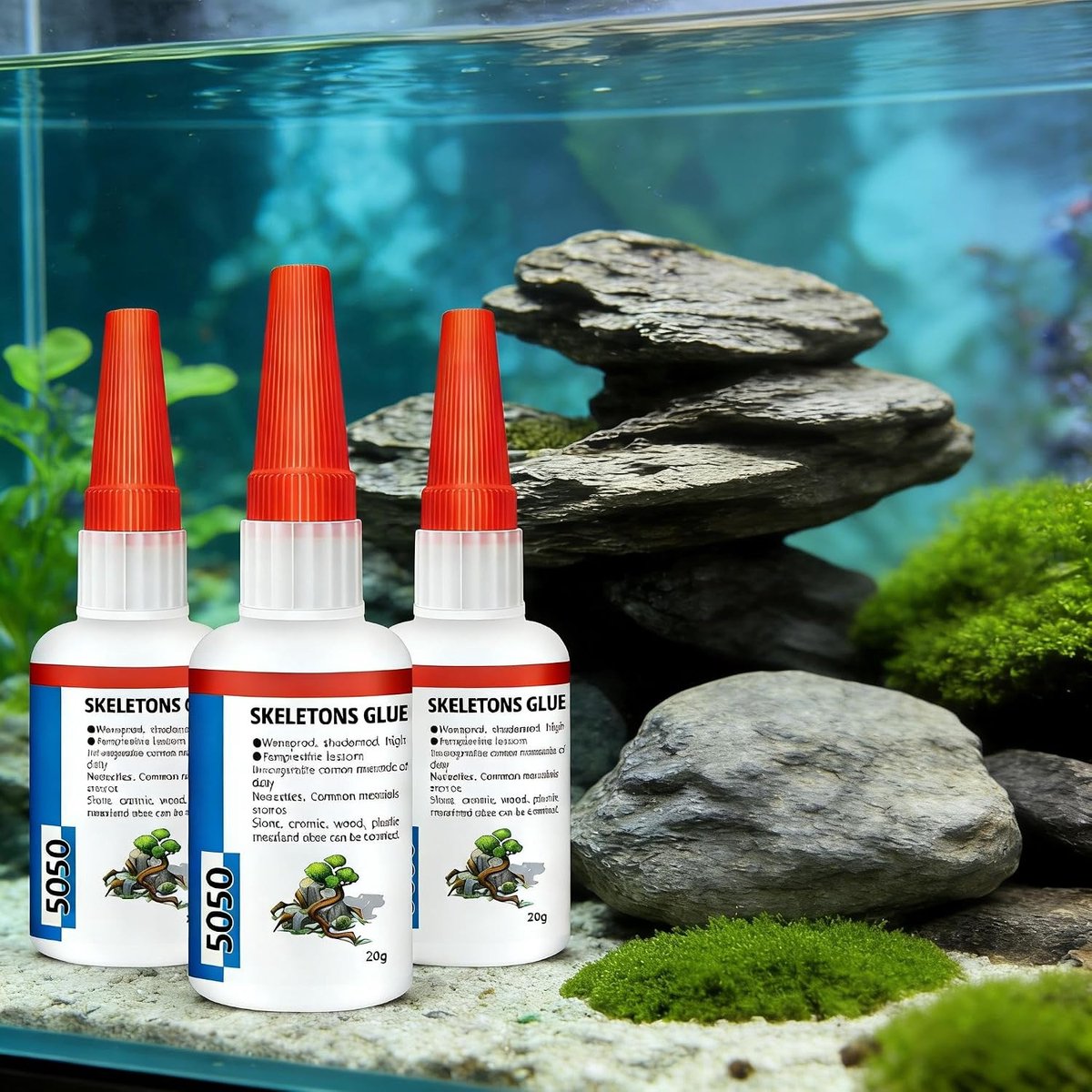 Aquariumlijm 3 stuks - siliconen lijm - visbestendig - ideaal voor koraal en waterplanten - ShopVlot