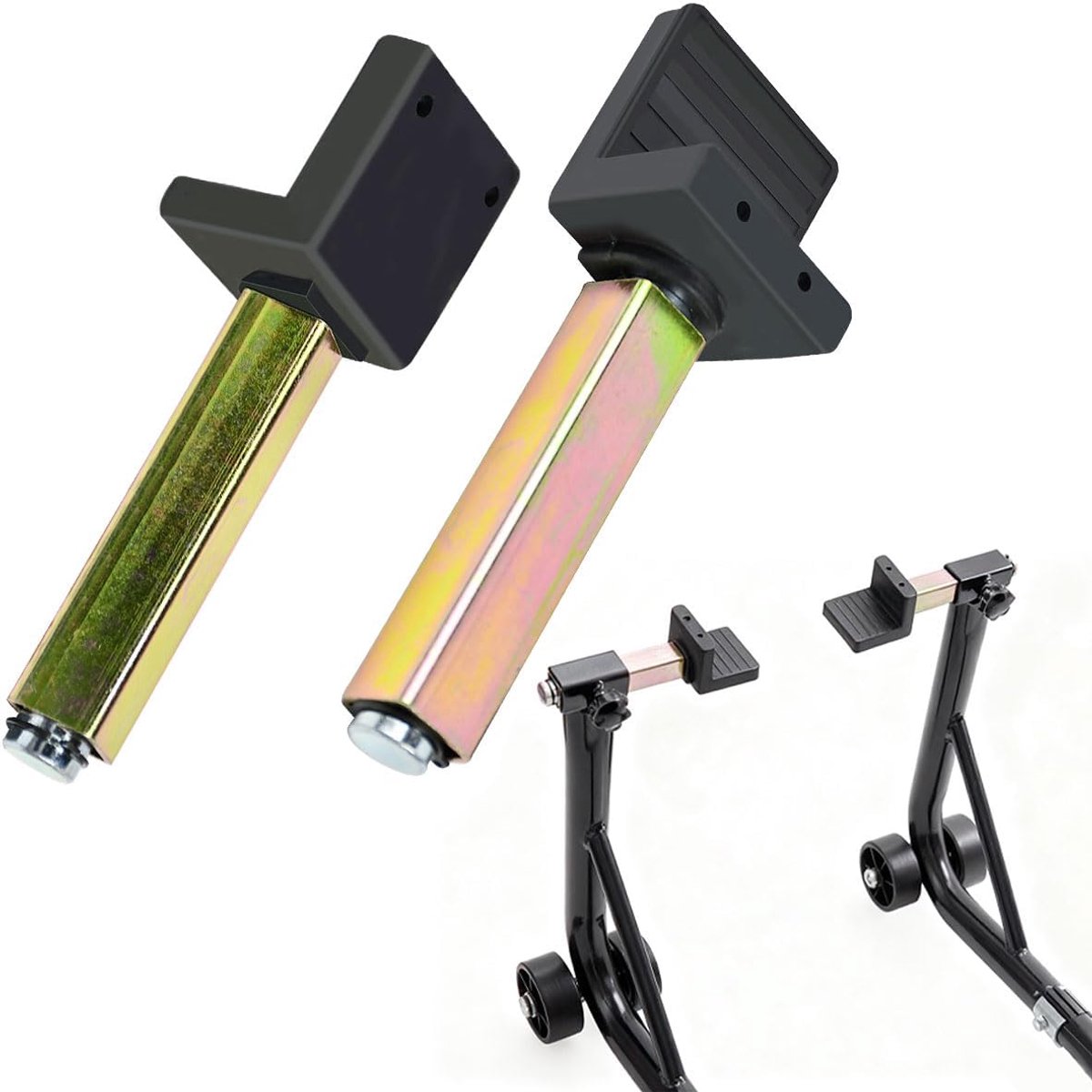 Pack of 2 Galvanized Iron Rear Stand Adaptor for Motorcycles Lifting Arm 16 x 2 x 2 cm Rear Stand for Motorcycle - ShopVlot