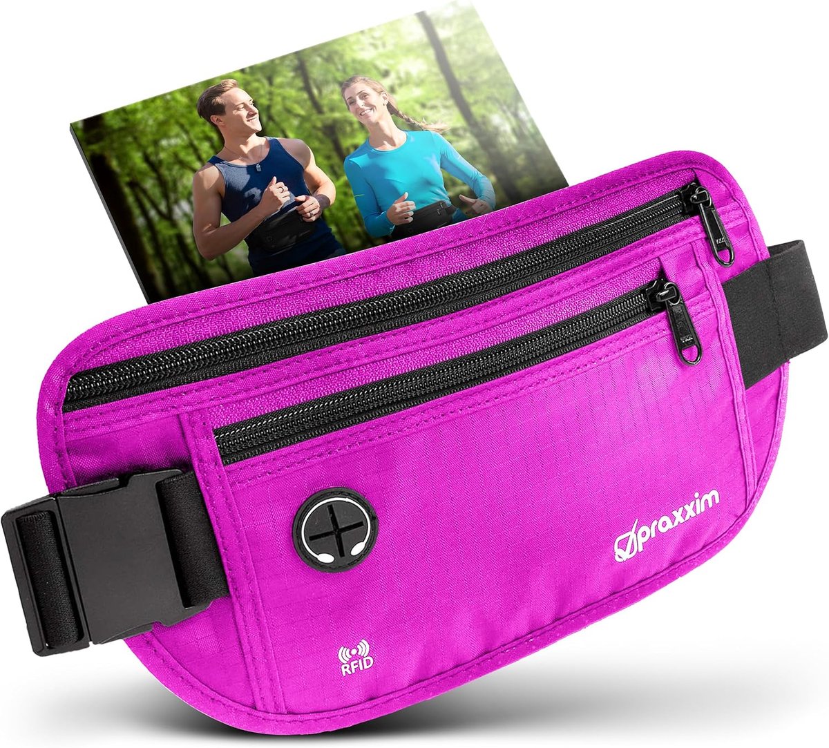 praxxim The Waist Bag for Jogging - Perfect Fit Running Bag - Belly Bag Women and Men - Belt Bag - ShopVlot