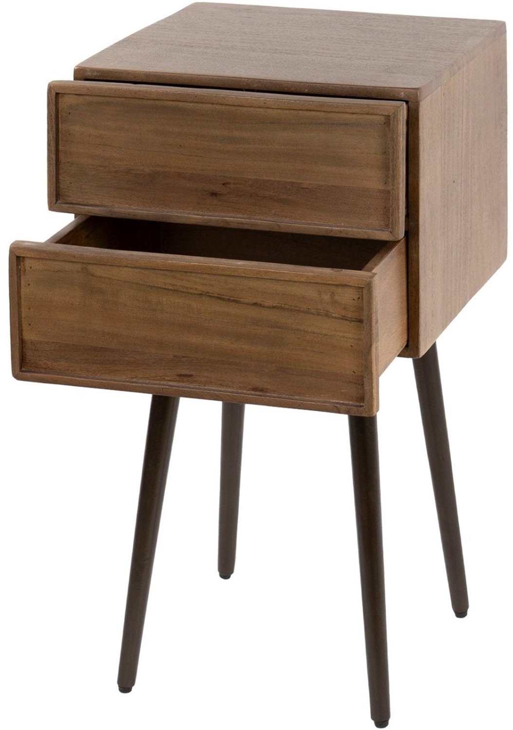 Dimehouse Nachtkastje Lio Acacia Drift Brown 2 Lades Bruin