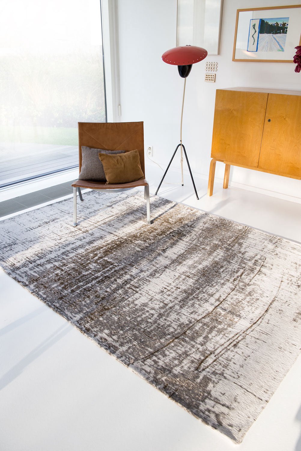 Wasbaar Binnen & Buiten Vloerkleed - 170 x 240 cm - Louis De Poortere Griff Concrete Jungle - Laagpolig Tapijt - Gerecycled PET - Made in Belgium - Circulair beige, foto 5