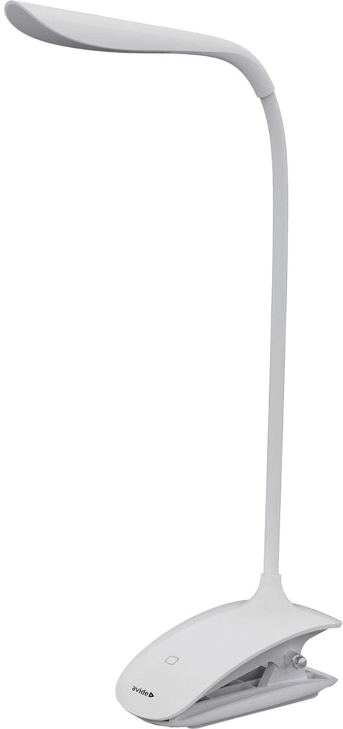 Avide LED Bureaulamp met Klem Dimbaar 1.5W - Moderne Leeslamp - Oplaadbaar - 120 lumen - Wit