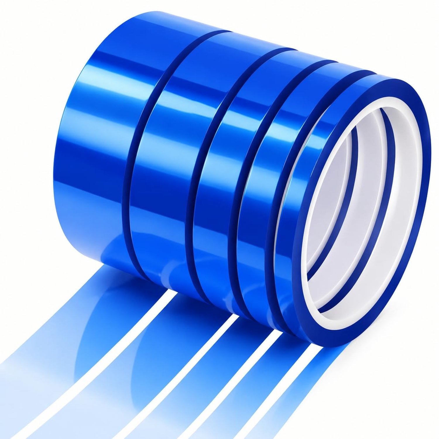 Hoge temperatuur plakband 5 stuks, 5 mm tot 30 mm x 50 m, sterke thermische tape voor sublimatie, lassen, 3D-printen en elektronische projecten