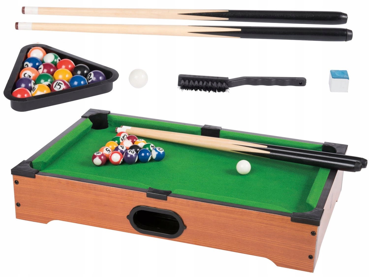 Bruin Mini Pool Biljart Tafel met Accessoires voor Kinderen