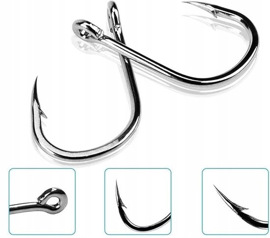 500x Merkloze Vis Haken Set - Maten 3-12# - Sterk & Scherpe Haken — afbeelding 4