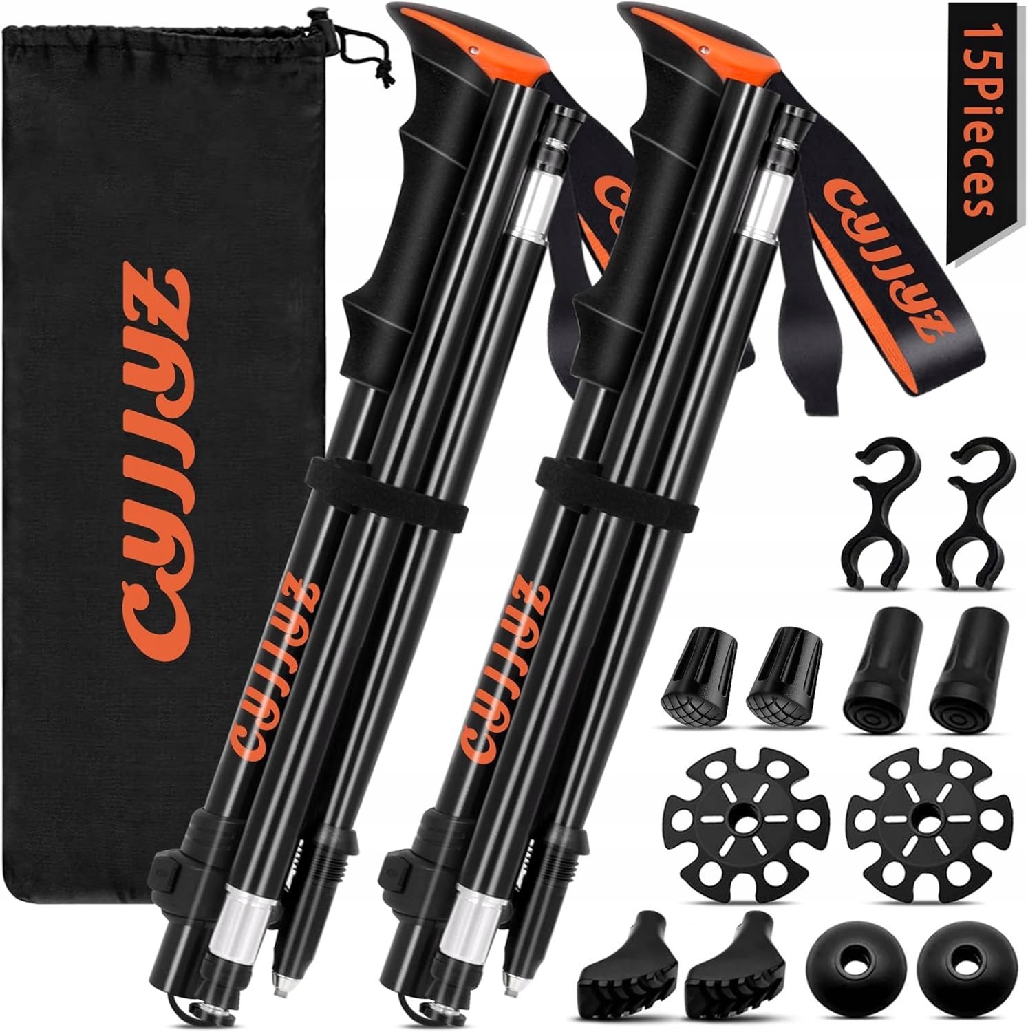Opvouwbare Trekkingstokken Verstelbaar 108-135 cm - Set van 2