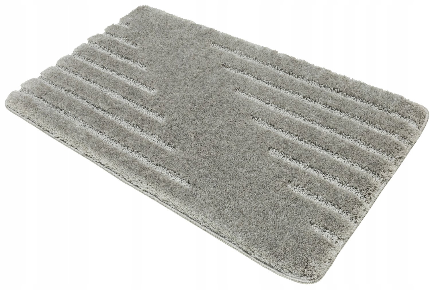 Zacht Antislip Badmat Toronto Grijs Gestreept 50x80 cm