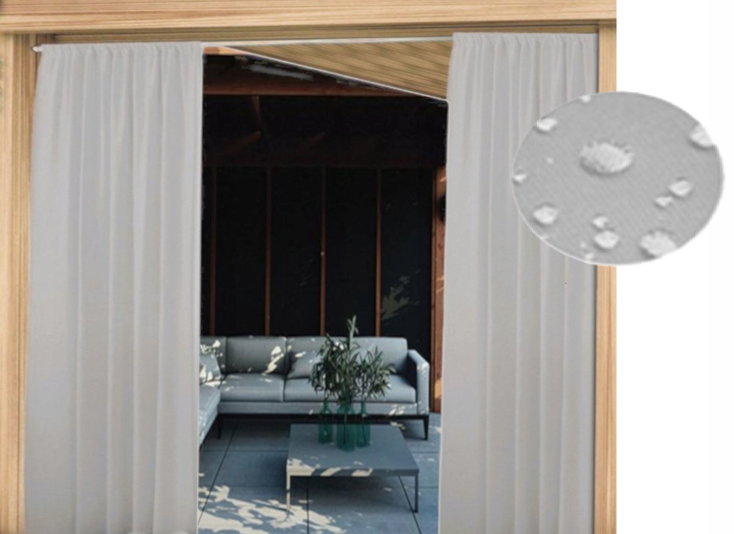 Waterdichte Gordijn 155x240 voor Tuinhuis, Terras & Balkon