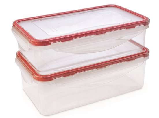 Merkloze Rode Thermos Lunchtas met 2 Bakjes en Drinkfles — afbeelding 2