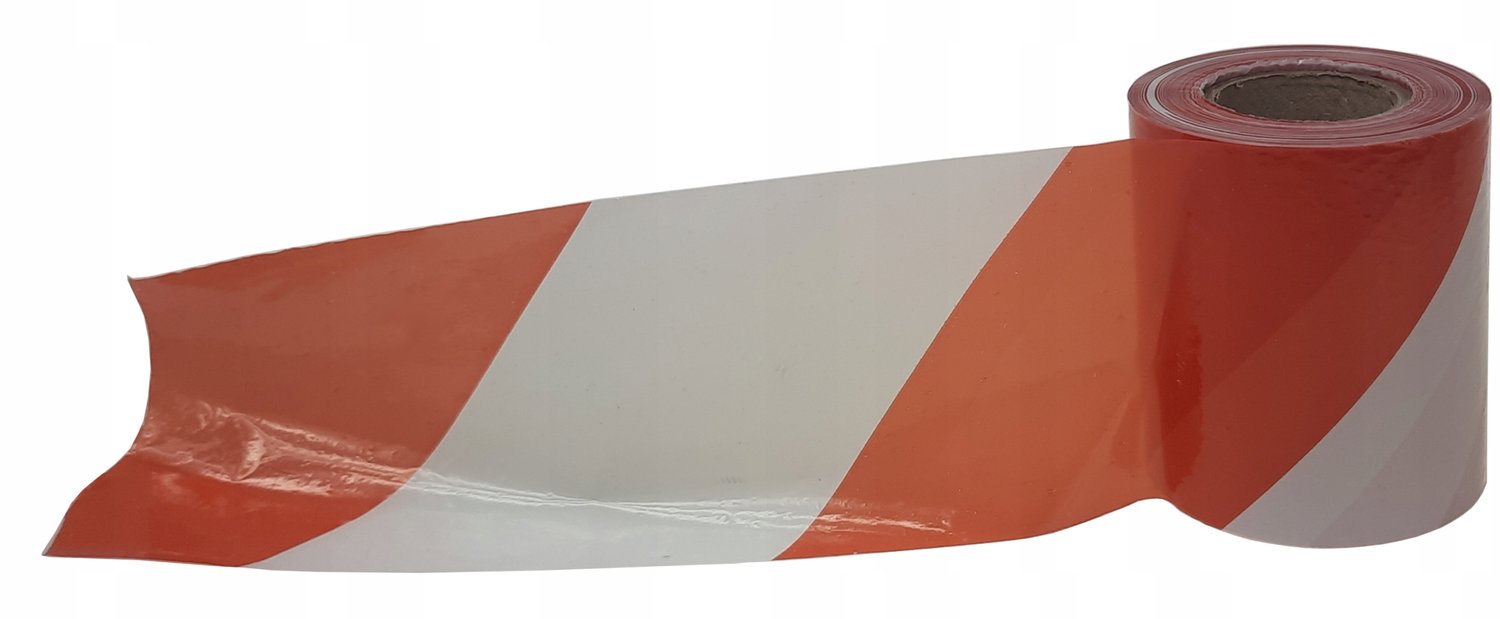 Waarschuwingslint 75mm x 500m Wit-Rood - Veiligheid Eerst