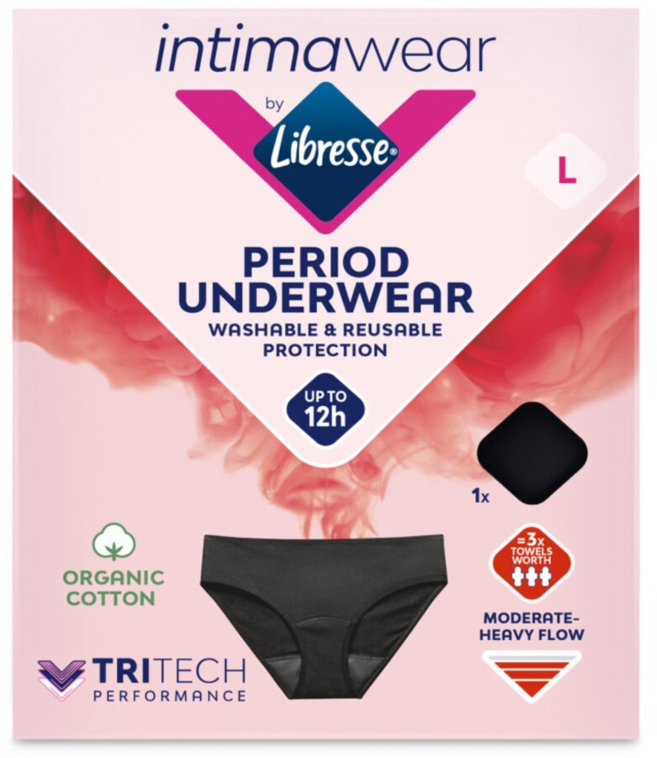Bol.com Libresse Menstruatie Ondergoed Wasbaar - zwart biologisch katoen - Large aanbieding