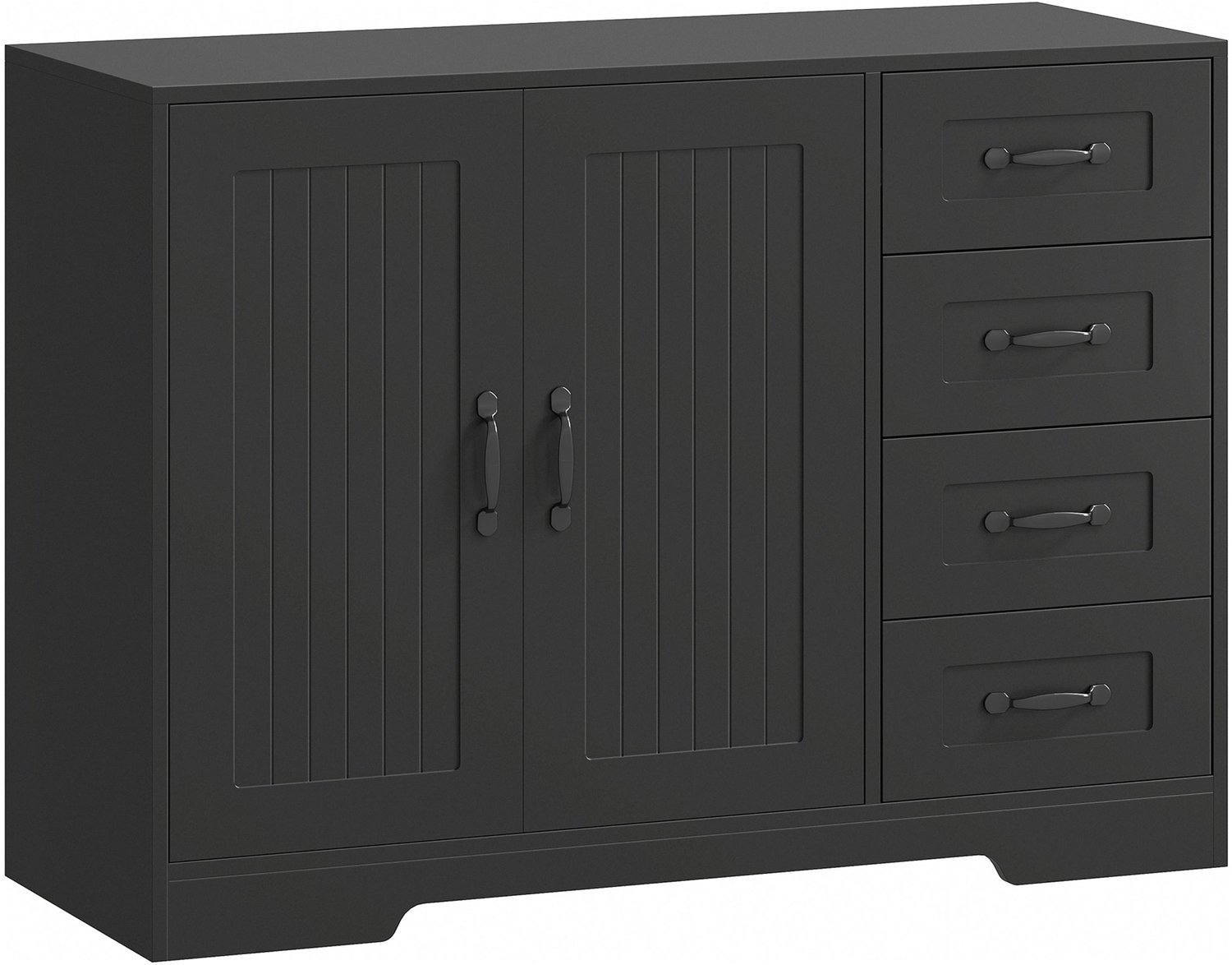 Homona Sideboard - Met 4 lades en kast met verstelbare plank - 105 x 40 x 76 cm - Zwart