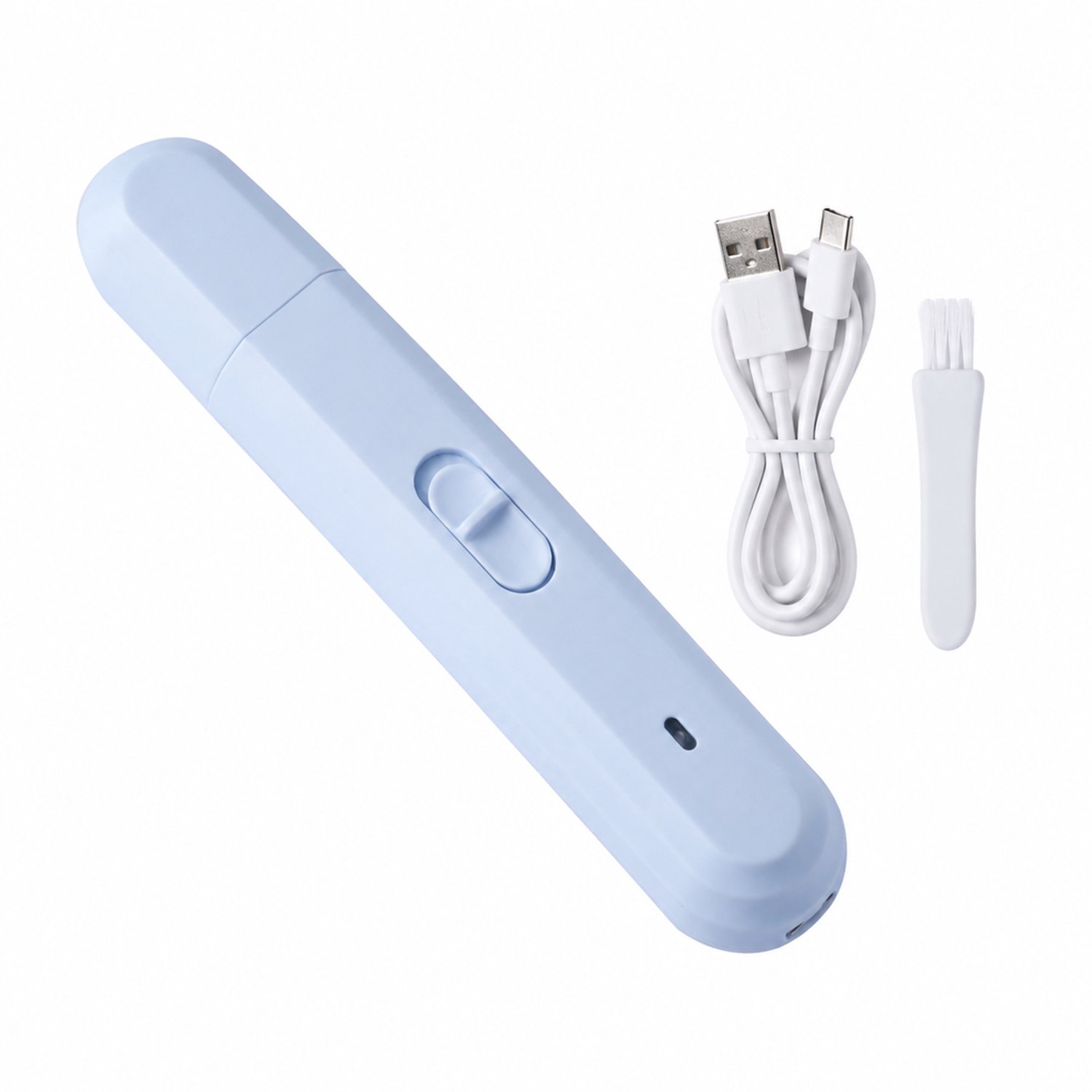 elektrische nagelknipper - oplaadbaar - zonder licht - klassieke blauwe uitvoering - verpakking 3.3 x 8.6 x 16.6 cm, 110 g