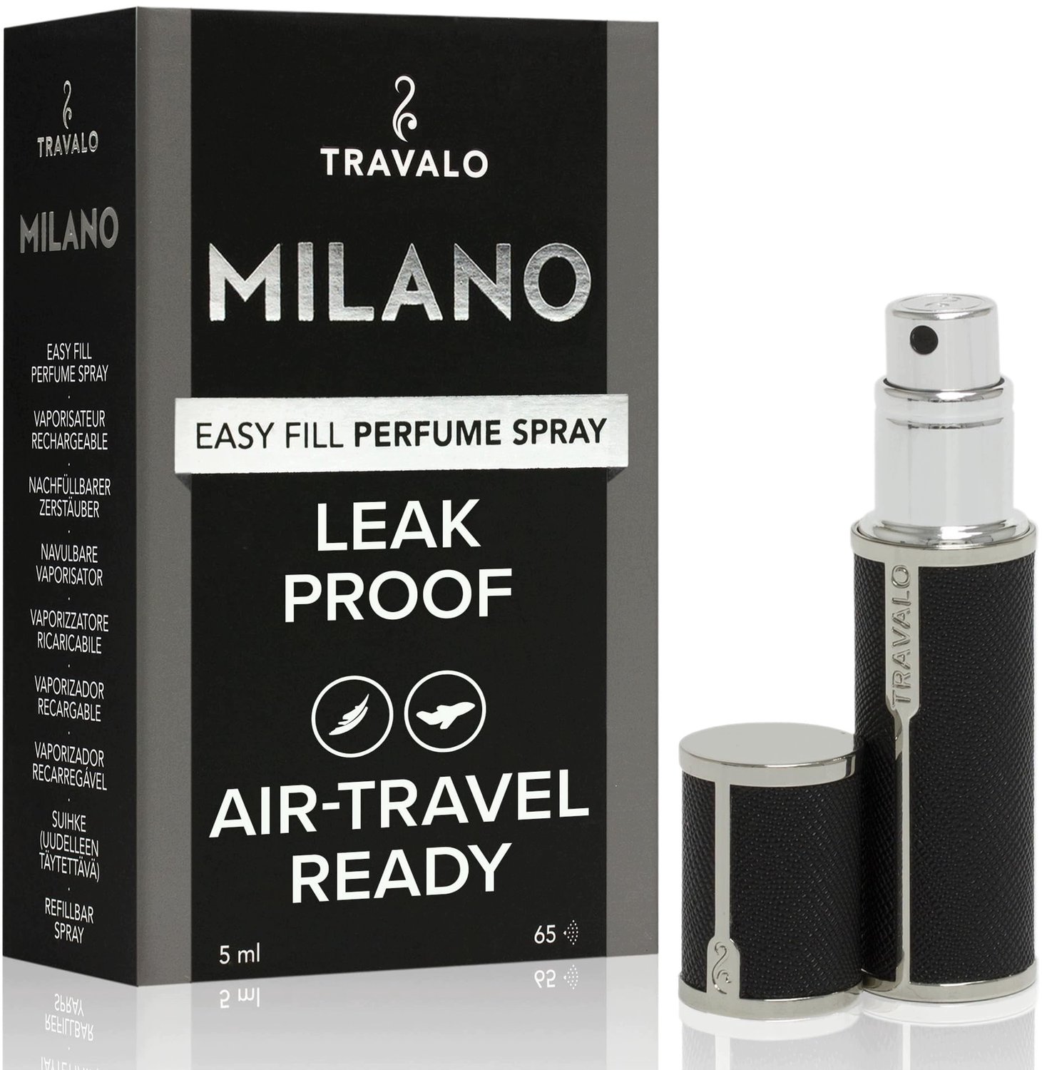 Milano Black Atomizer Parfum Reisformaat 5ml - Compact & Praktisch
