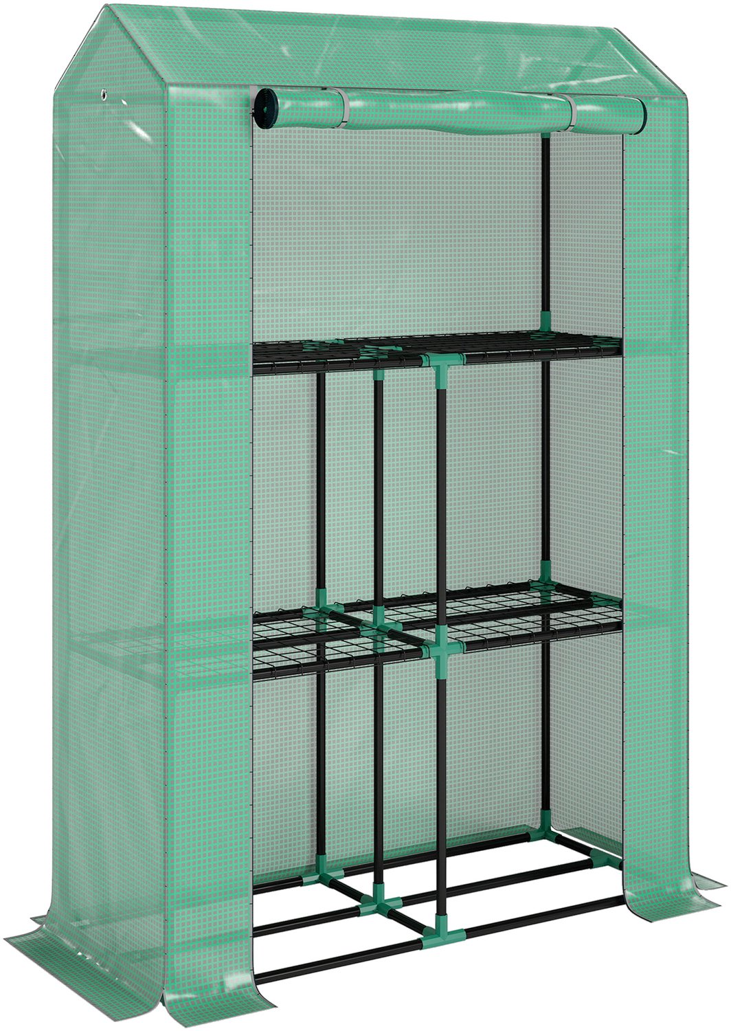 Sunona Tomatenkas met 3 schappen - Met roldeur en ventilatie - 100 x 40 x 150 cm - Groen