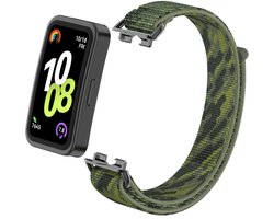 Stijlvolle nylon band voor Huawei Band 10/9/8 met metalen adapters