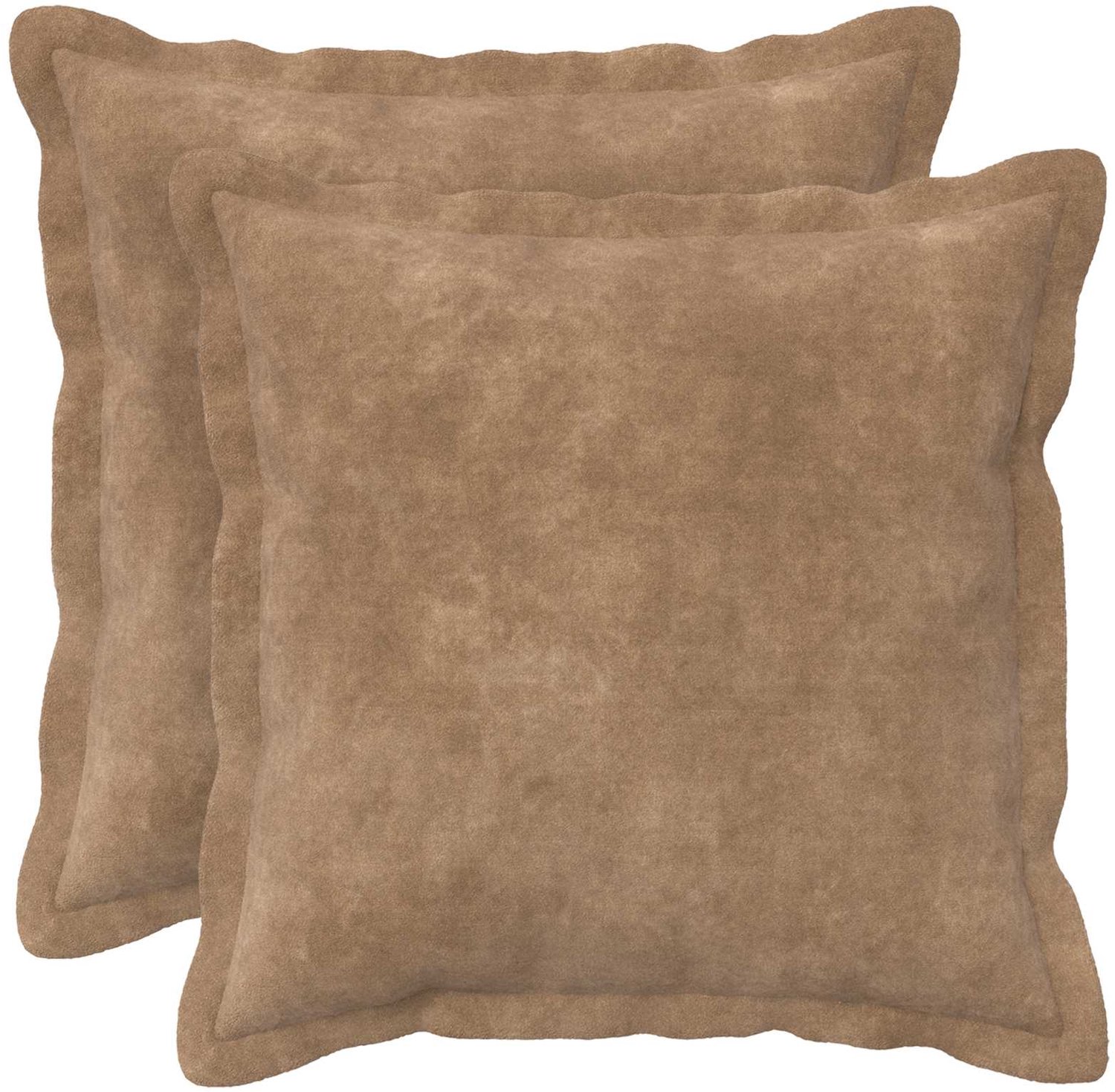vidaXL Dekenkussen - 2 - st - HOUTEN - Taupe - 45 - x - 45 - cm - Microfiber - Fleece
