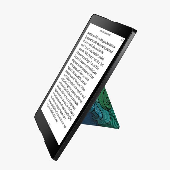 kwmobile e-reader hoesje geschikt voor Kobo Aura ONE hoes - Ereader flip case met standaard - E reader cover van kunstleer - In roze / blauw / groen — afbeelding 4