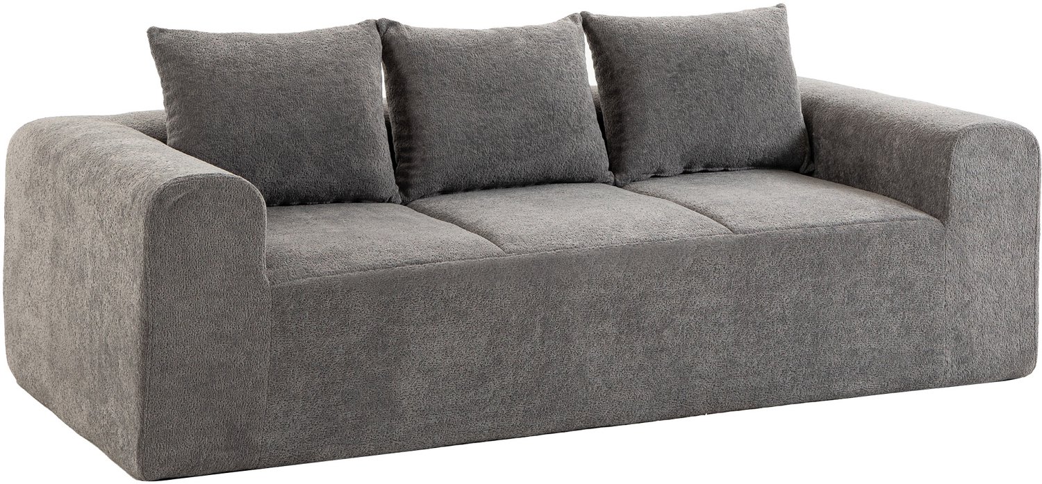 HOMCOM - 3-zitsbank - Chenille (100% polyester) - 220 x 97 x 85 cm - Grijs