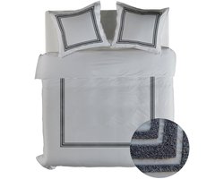 Yellow Dekbedovertrek Suite Kerala - Gewassen Katoen - Vaporous Grey - 260x200-220 cm - 100% Gewassen Katoen - Lits-Jumeaux Extra Lang