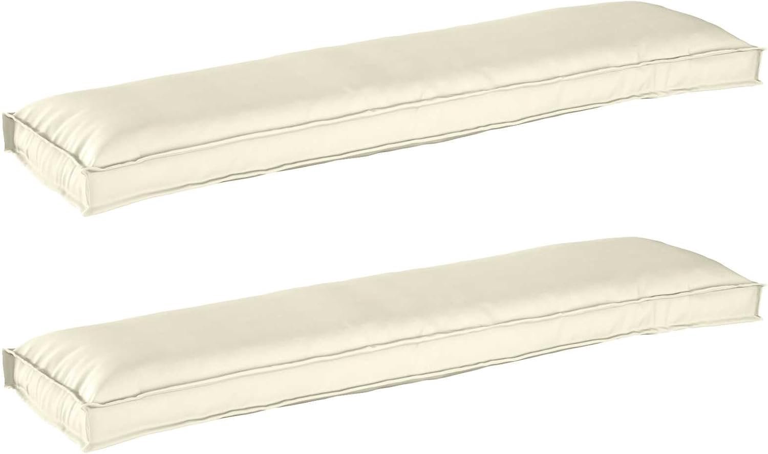 2 stuks crème 150 x 40 x 8 cm buitenkussen van duurzame Oxford-stof voor tuinmeubelen