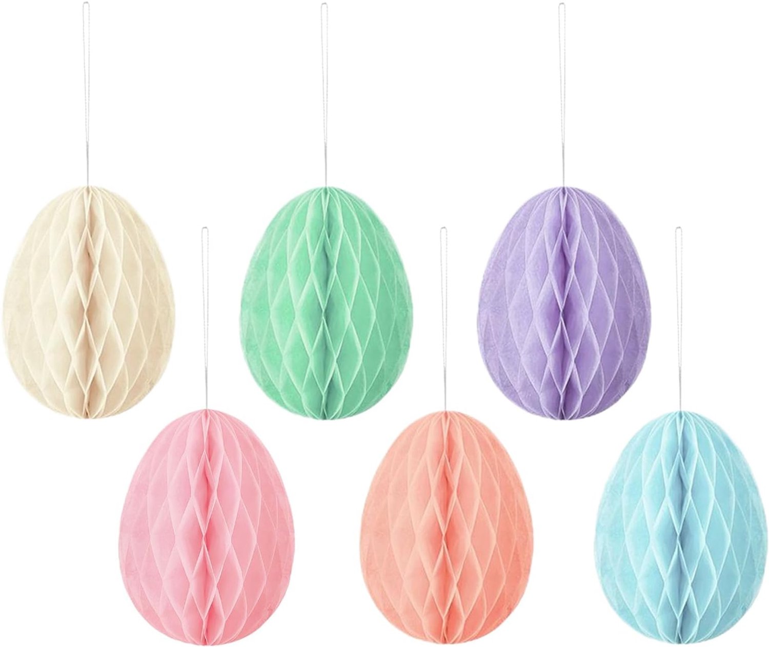 Ornamenten 6 Stuks Lente Decor Paasei