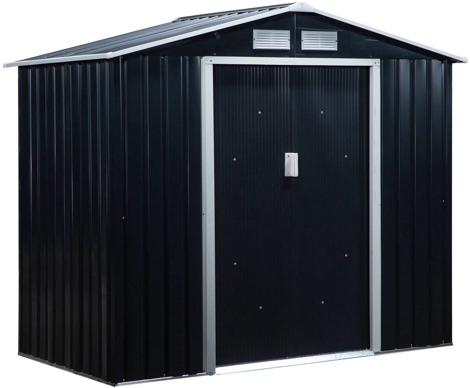 Sunona Metalen tuinhuis - Met schuifdeuren en ventilatie - 213 x 130 x 185 cm - Donkergrijs