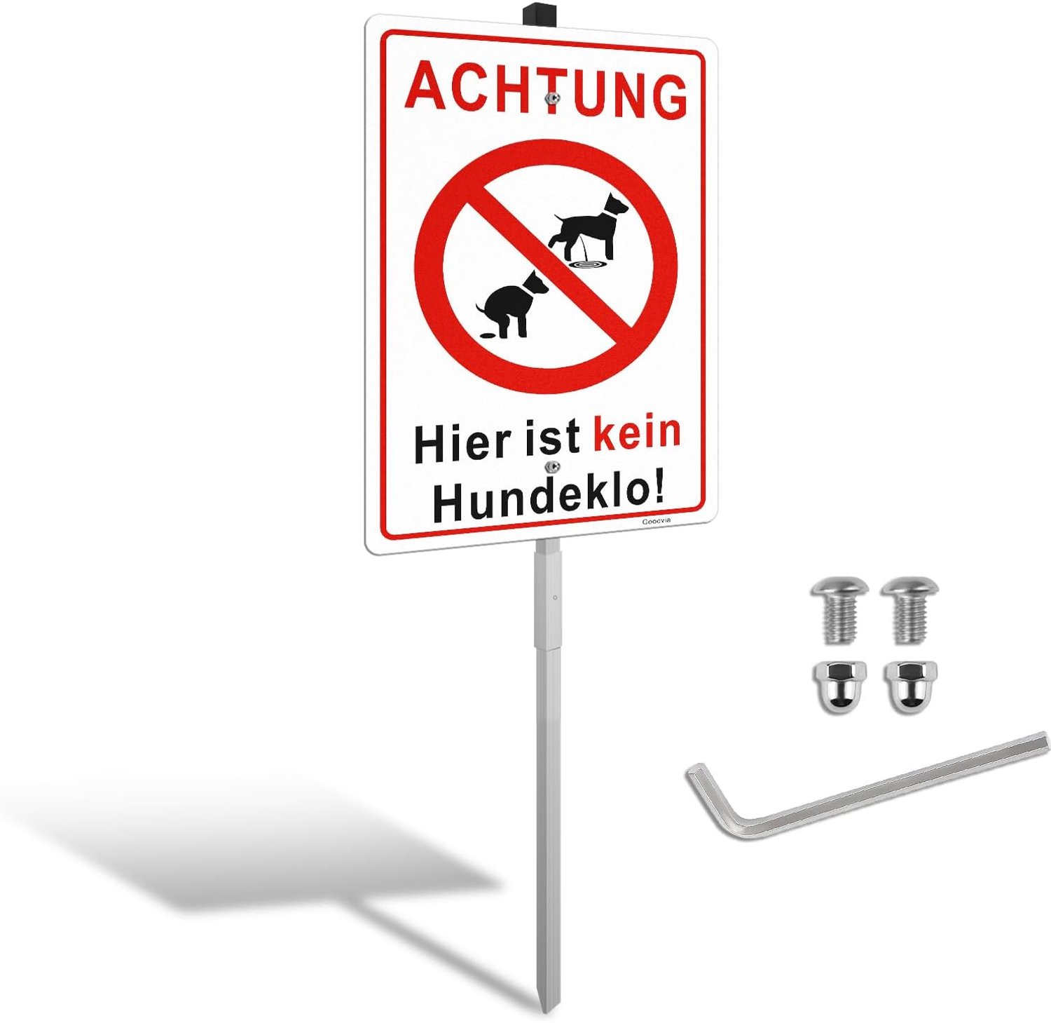 Verboden hondenpoep bord 20x30cm - aluminium - UV-bescherming - duidelijke boodschap - Vemera