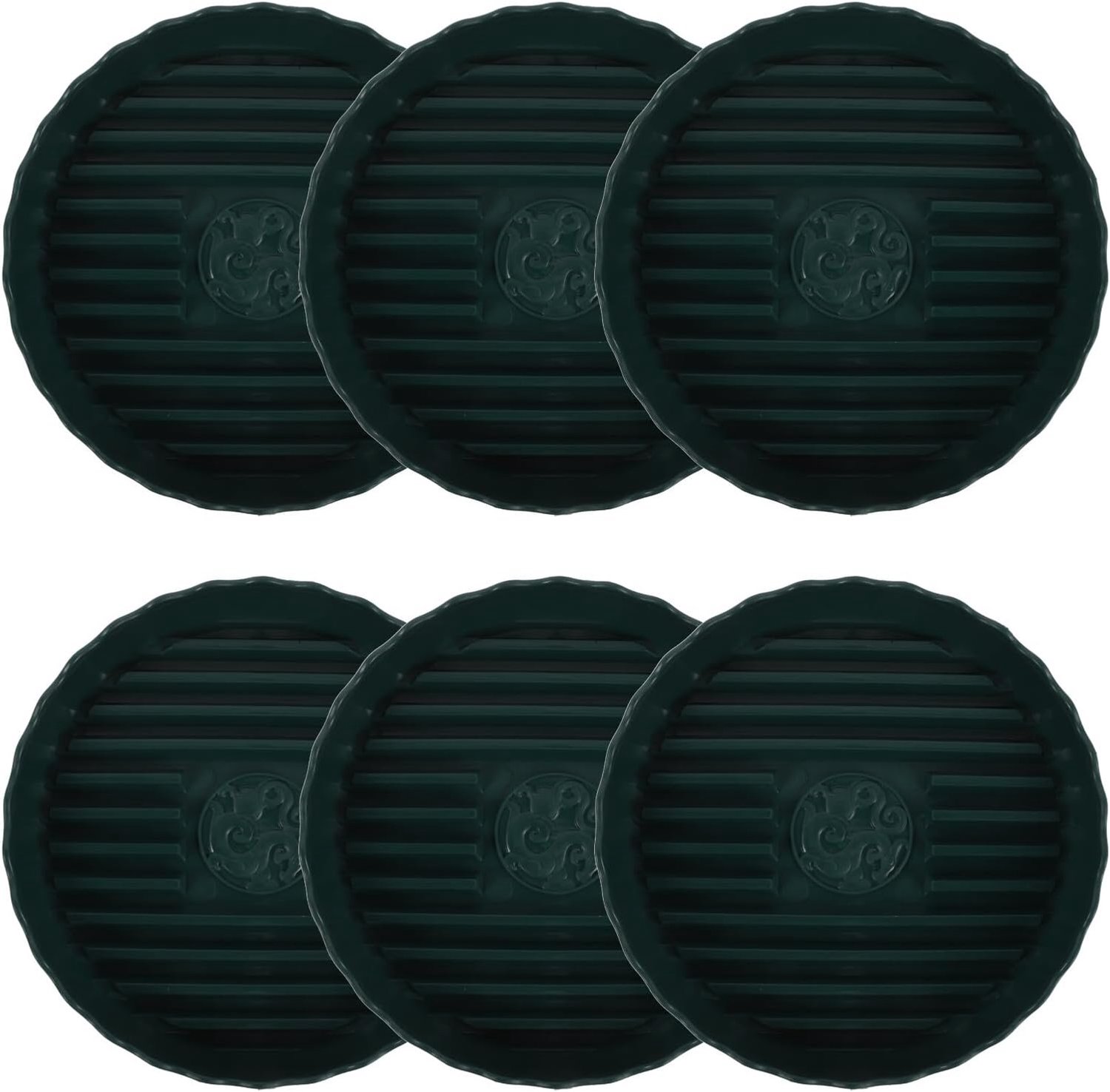 6 Stuks Delige Dikke Ronde Resin Plantenonderzetters Waterafvoerschaaltjes voor Bloempotten Stabiele Compatibele Plantendrainers voor Binnen Groen