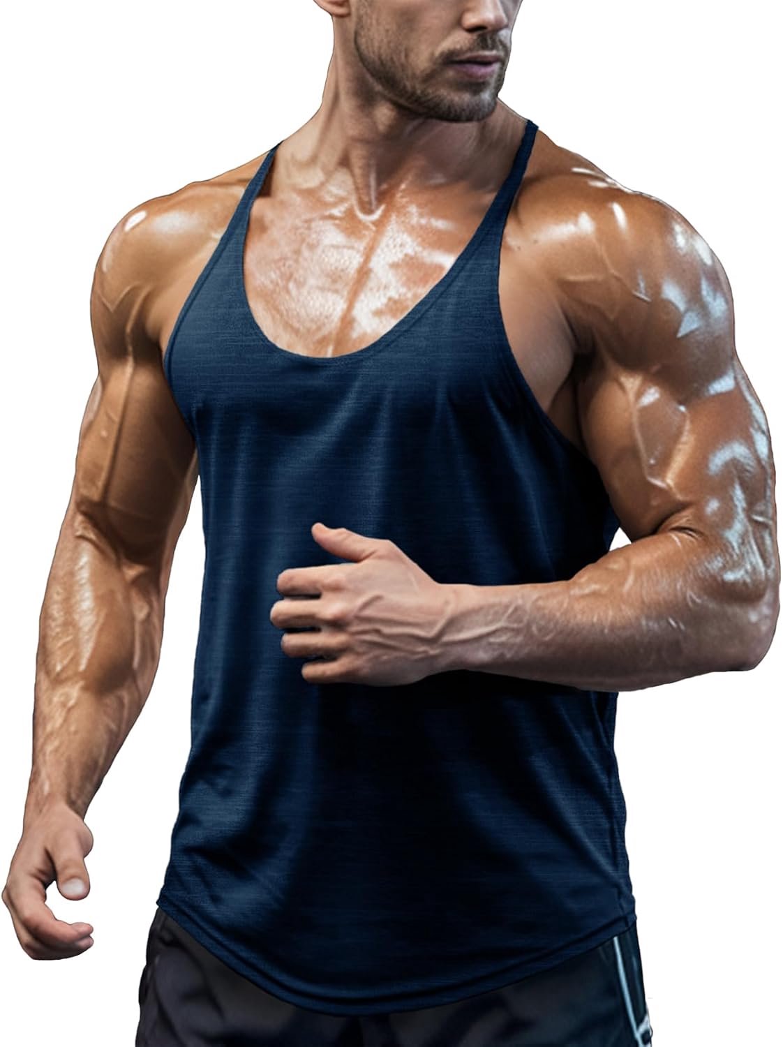 Tanktop voor heren, sportschool, mouwloos, voor training, bodybuilding