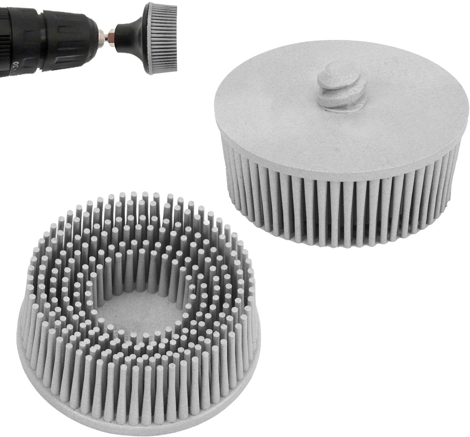 Harenschijf van 2 inch, slijpschijf met korrel 25.000 rpm, bevestigingsschijf van siliciumcarbide voor het polijsten, reinigen en verwijderen van hardnekkige coatings (grijs)