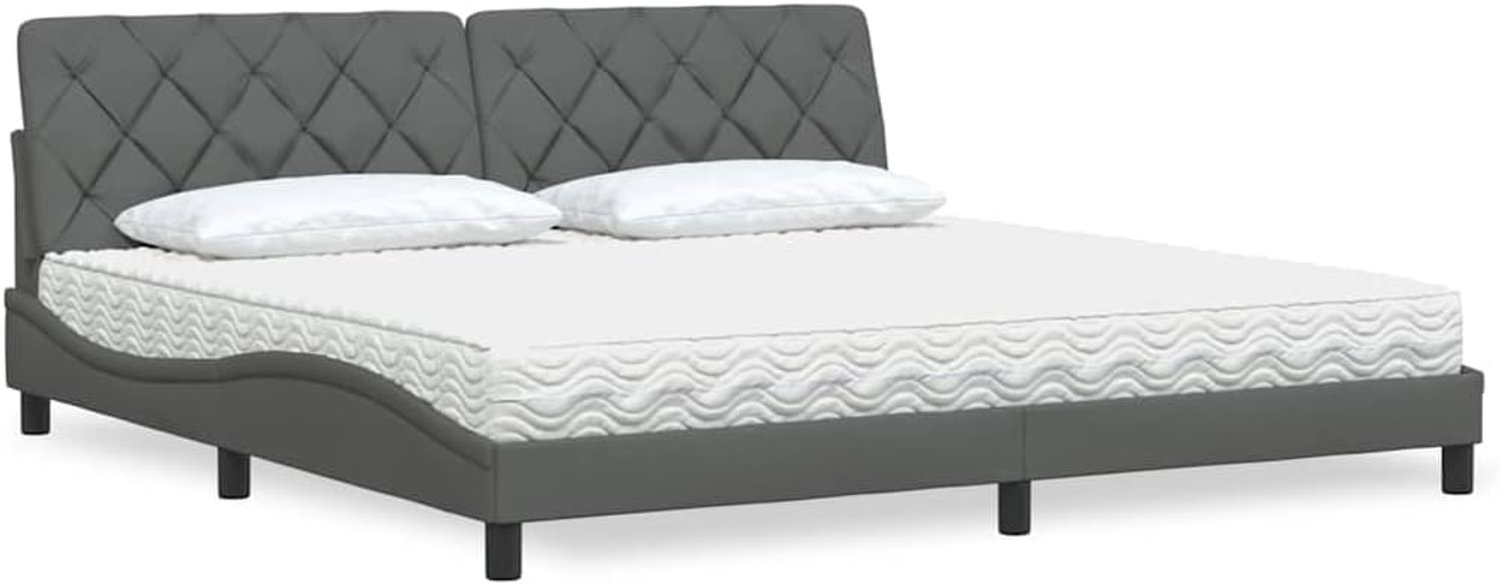Stoffen schuimmatras slaapkamer 200x200 cm donkergrijs