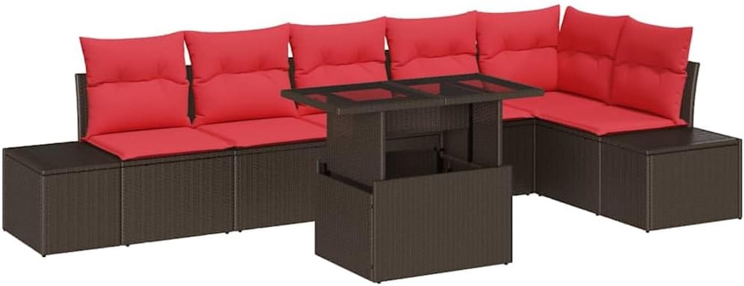 Sofa Set 7 st Bruin poly rattan
