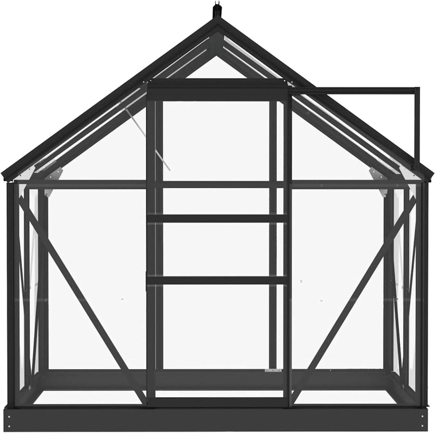 Broeikas van glas, antraciet, 155 x 103 x 191 cm, frame van aluminium, huis en tuin, gazon en tuin, tuinieren, kassen (SPU: 3082333) – foto 2