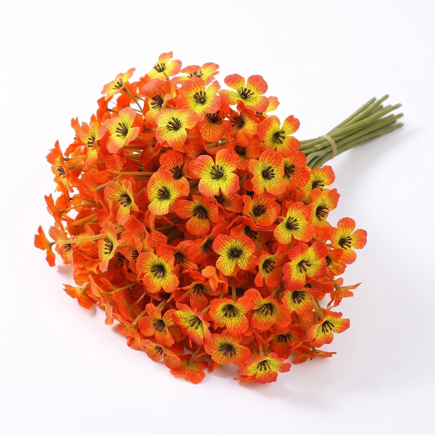 10 bundels kunstmatige herfstbloemen, oranje-violet, voor buiten decoratie