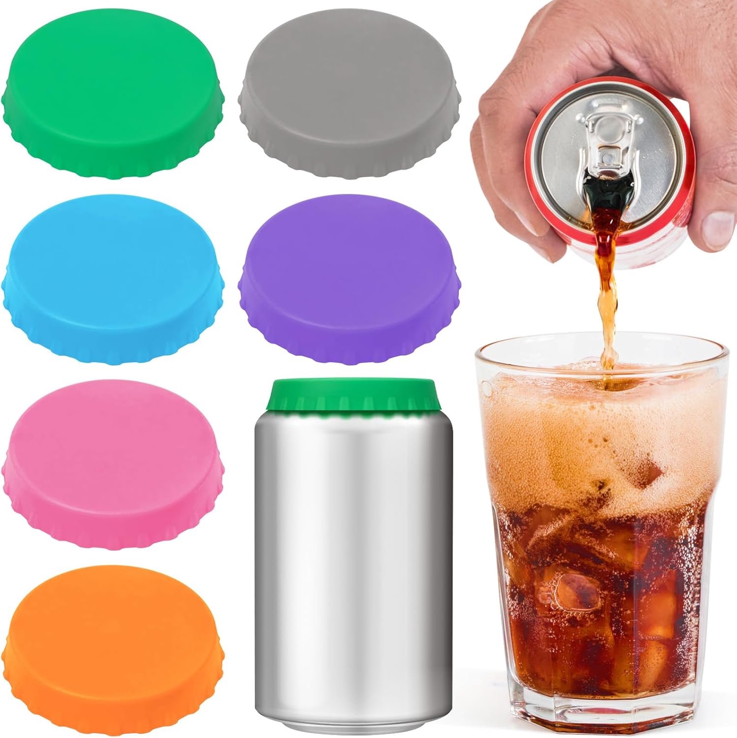 Deksels, herbruikbare blikdeksels voor blikjes voor bier blikjes, BPA-vrije siliconen blikafdekkingen, stop en beschermer voor frisdrank, bier, drank, sap, cola