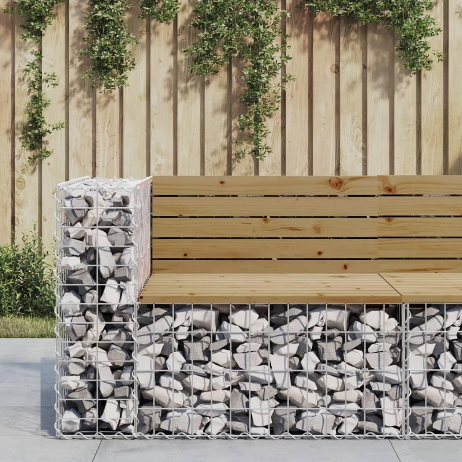 Tuinbank van schanskorven, 92 x 71 x 65,5 cm, geïmpregneerd grenenhout, gazonbank, parkbank, terrasbank, tuinbank voor tuinen, balkons, terrassen, parken