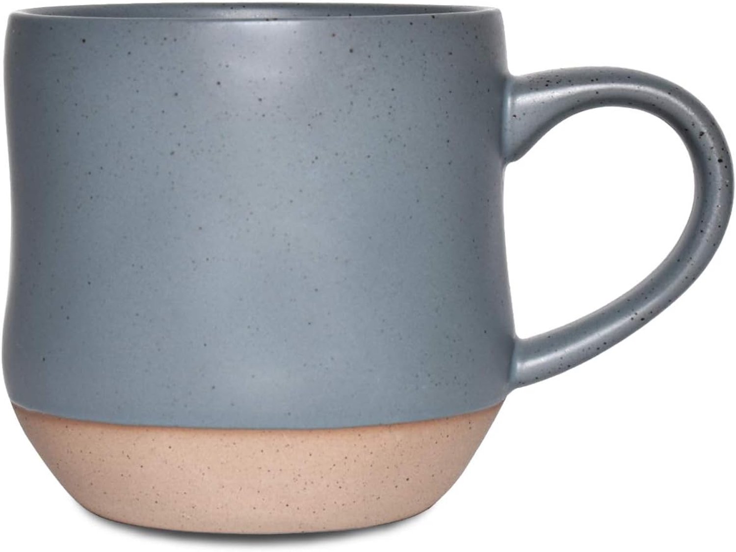 Aardewerk gespikkelde koffiemok, grote keramische theekop, 17 oz, vaatwasmachine- en magnetronbestendig (blauw, 1)