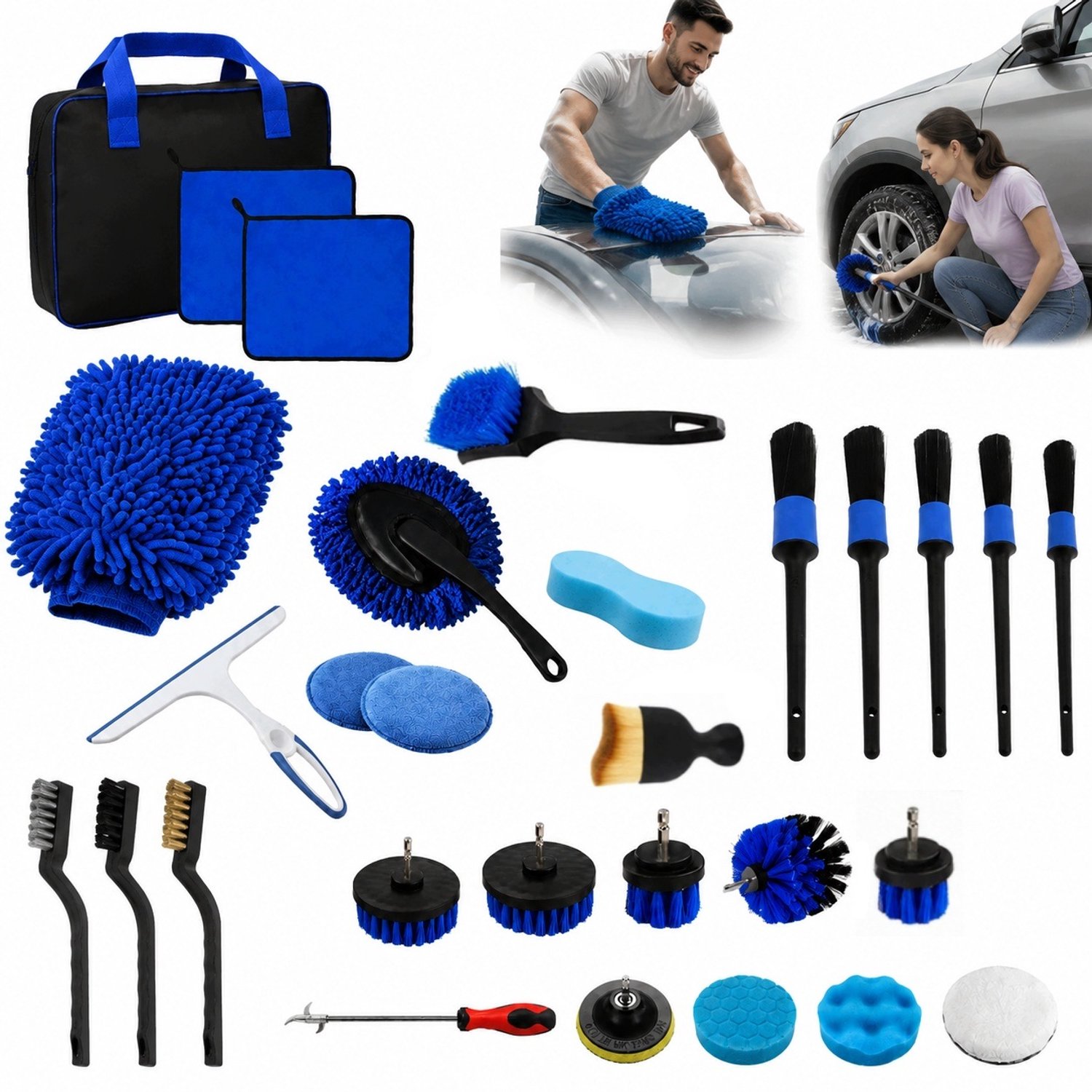 30-delige Auto Detailset: Reinigen, Polijsten & Waxen