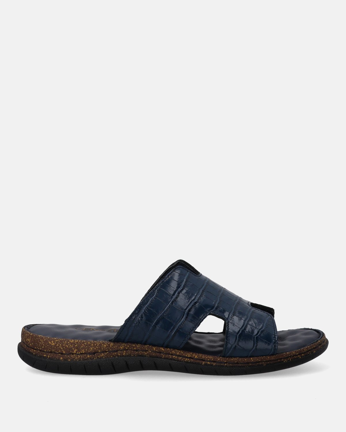 Venezia Heren Slippers Leer Blauw Maat 40 - Stijlvol & Comfortabel