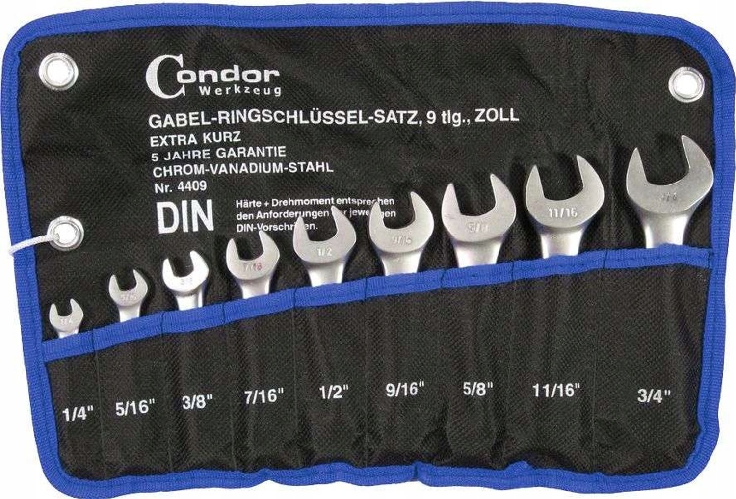 Korte Ringsleutelset 1/4" - 3/4" 8 Delig