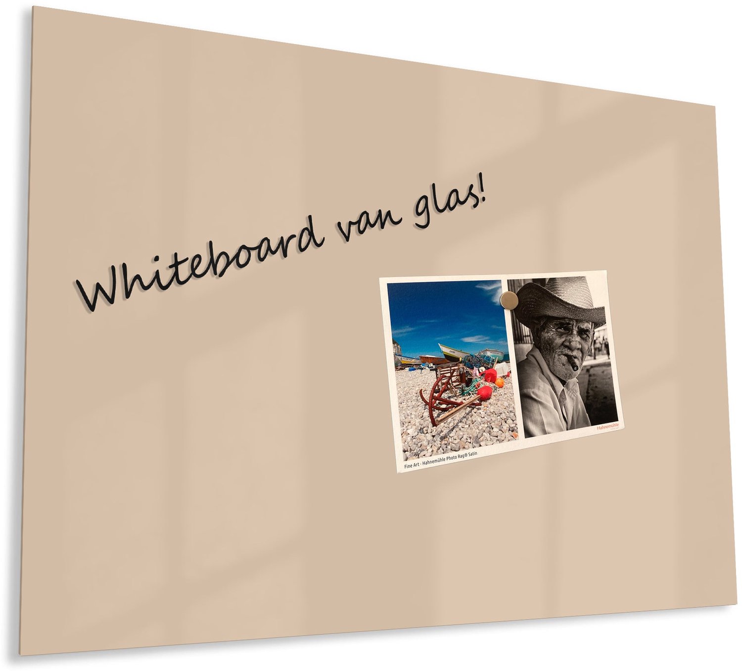 Mydesignglas Glazen Whiteboard - Gehard Glas - Magneetbord - Memobord - Magnetisch - Krasbestendig - Frameless - Karamel Fudge – 90x60