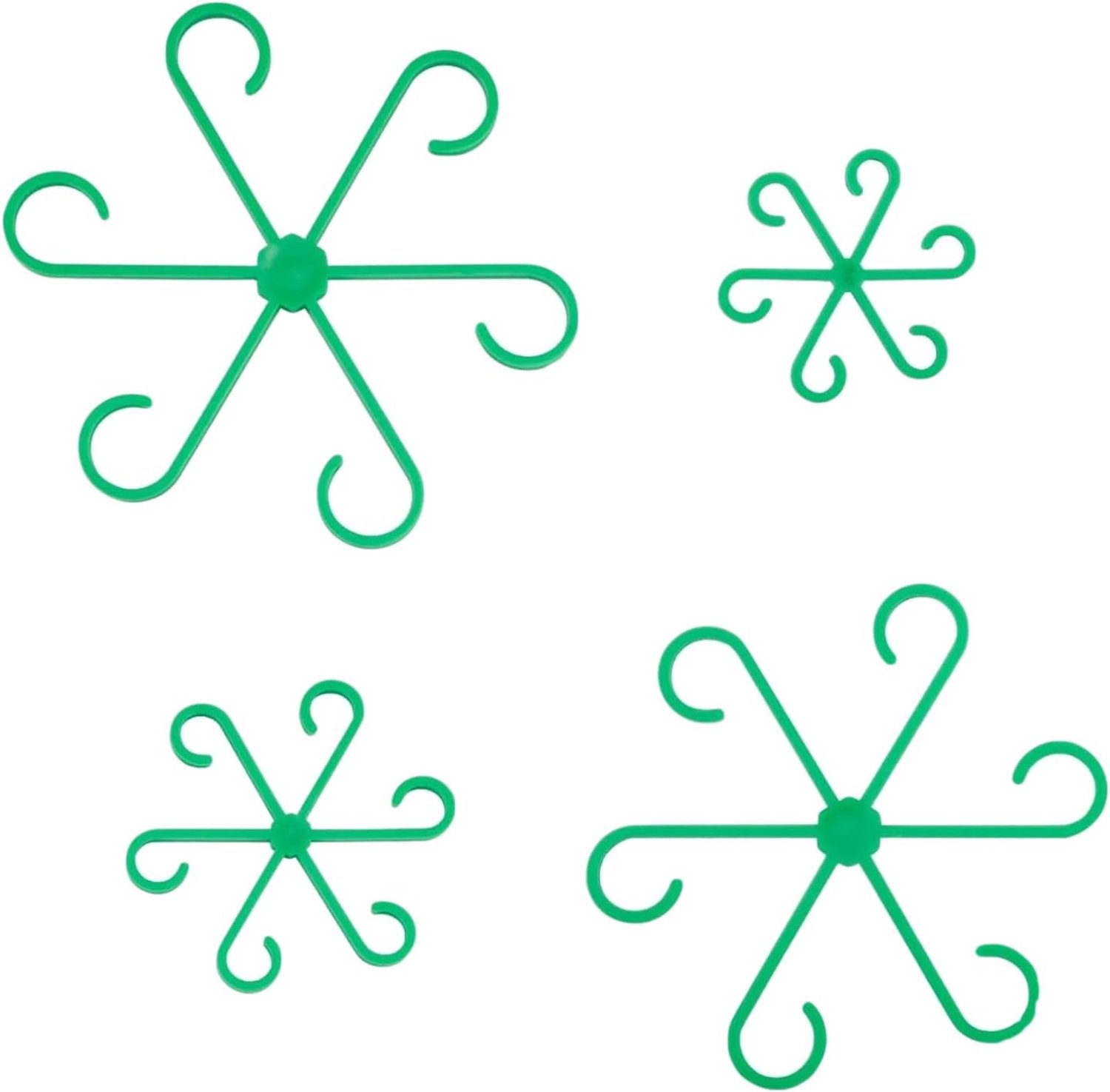 16 stuks plantensteunen, anti-val stengelhouders voor kamerplanten, herbruikbare plastic klimstokkenset met 4 maten (5,8-13,5 cm), plantenrekken en stabilisatieaccessoires voor potplanten, groen