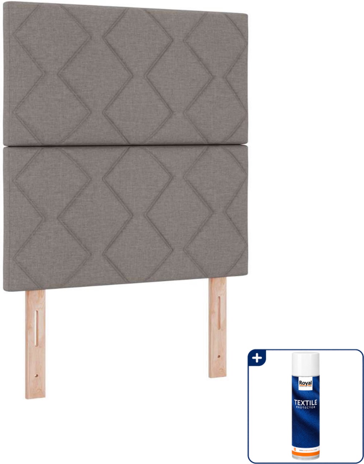 vidaXL led boxspringbed - 80 x 200 cm - taupe - Inclusief textielbeschermer 500 ml