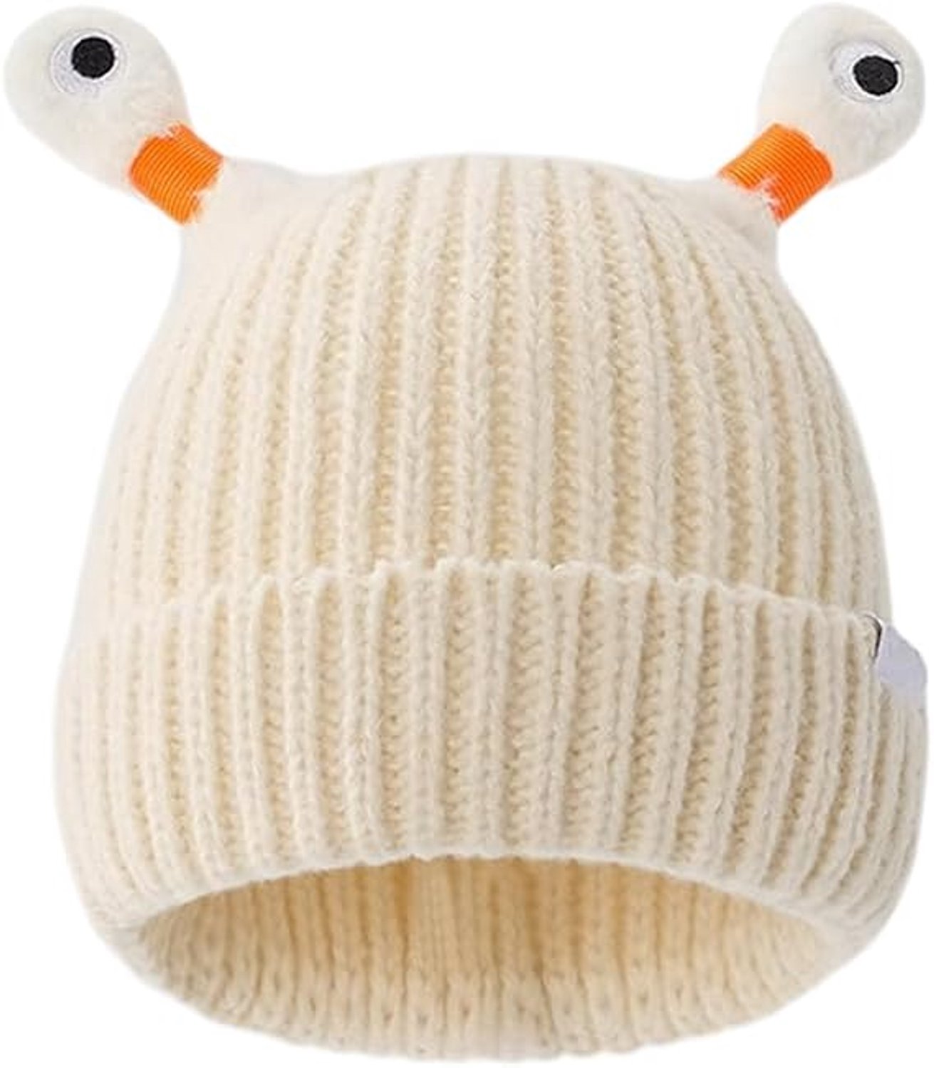 Lichtgevende monster muts nieuw model 2026 warm en ouderkind voor winter ouderkind cartoon breimuts voor ouder en kind Blaak 1 stuk Wit