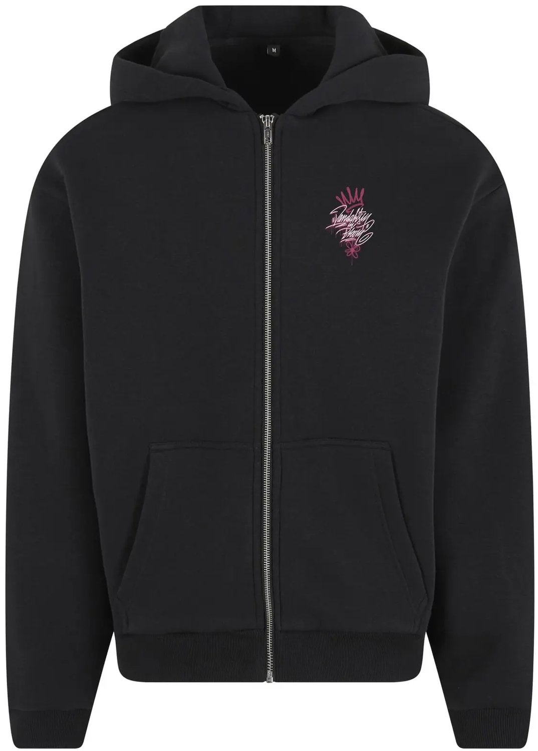 Hooded sweatshirt met rits Mister Tee Urban Bloom Fluffy Zwart